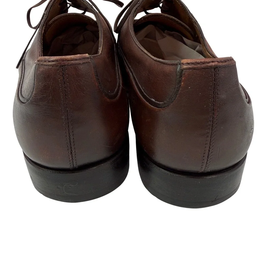 Stefano Sassetti‎ Brown Leather Oxford Dress Shoes Italy Goodyear Size 10